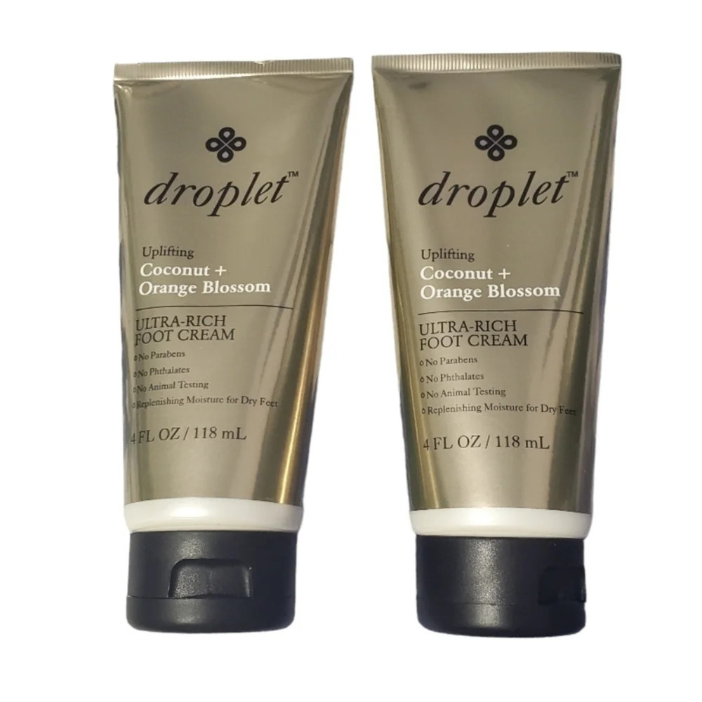 Droplet Uplifting Coconut & Orange Blossom 2 PK Ultra-Rich Foot Cream 4oz